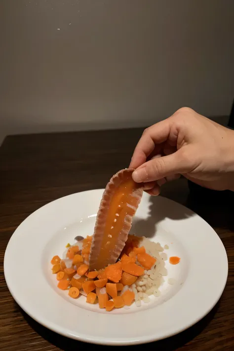 a thin slice of carrot and apply the iodized solution on a plate 