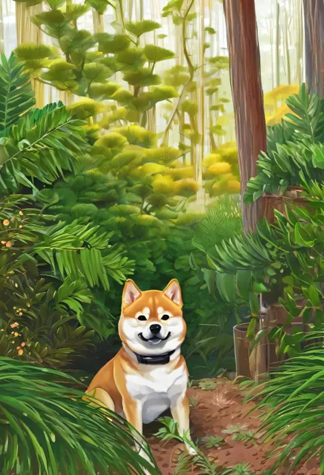 shiba in the bush