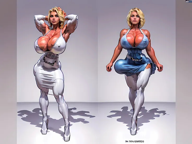 ((masterpiece)),(((best quality))), 1girl, solo woman, alone, ((full body view)), ((massive female bodybuilder:1.3)), ((Huge Breasts:1.7)), (sexy prom dress:1.7), (NSFW:0.95) , shiny skin, scribbles and marks,(puffy lips:1.4) , rough sketches, pose, 8k,16k...