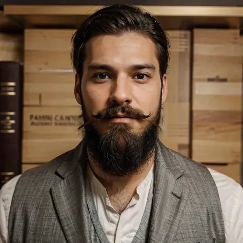 A perfect face lawyer with beard and mustache 