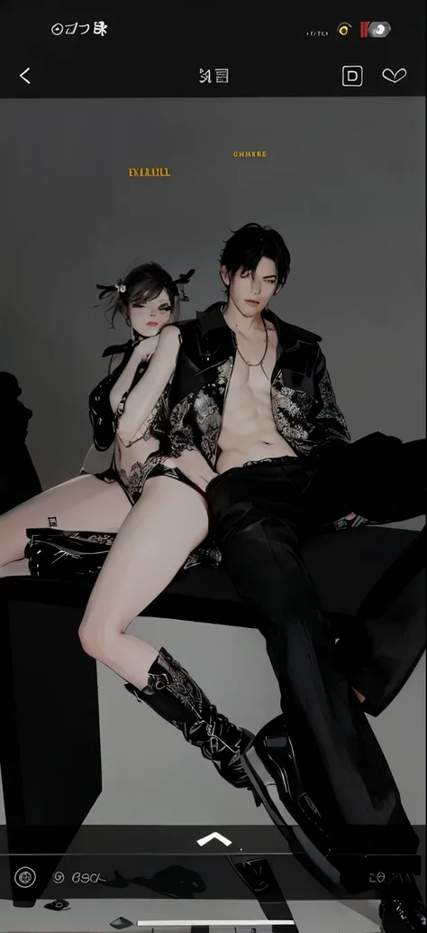 
there is a woman in a black outfit posing with a man, lascivious pose, dressed in crustpunk clothing, 2 b, 2b, lacivious pose, black leather robes! intricate, dominant pose, couple pose, oldwest, tumblr, sensual gloomy style, inspired by Allan Linder, jea...