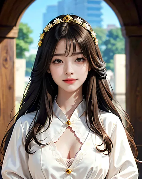 18 year old beautiful girl, Big eyes, big breasts,  and thin, 8K, highest quality, (Highly detailed head: 1.0), (highly detailed face: 1.0), (very fine hair: 1.0), Maid clothes, Highly detailed official artwork, anime moe art style, clean detailed anime ar...