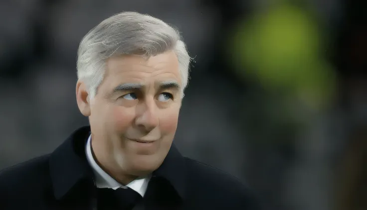 masterpiece, best quality, man in suit smiling and looking at the camera, Carlo ancelotti, disney style