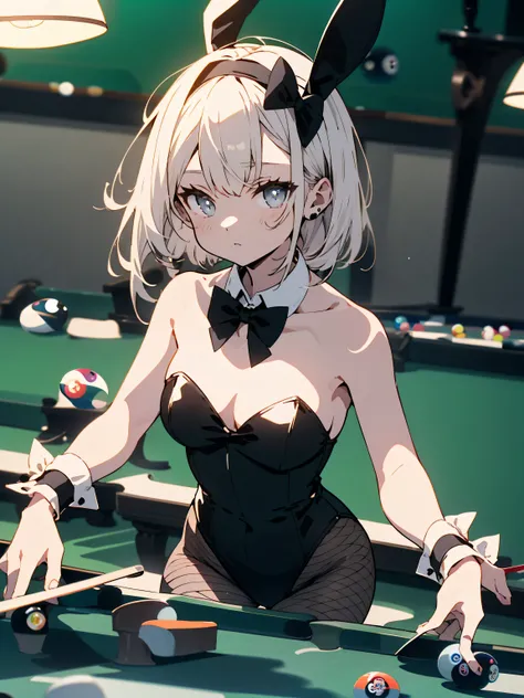 (highest quality、masterpiece、High resolution、detailed)、(Shining eyes、detailed beautiful face)､4K、bunny_girl,wearing a black bunny girl outfit,Animal ear headband,(black rabbit ear:1.1),(white collar and black bow tie:1.3),(cuffs:1.3),(white cuffs:1.1),leot...