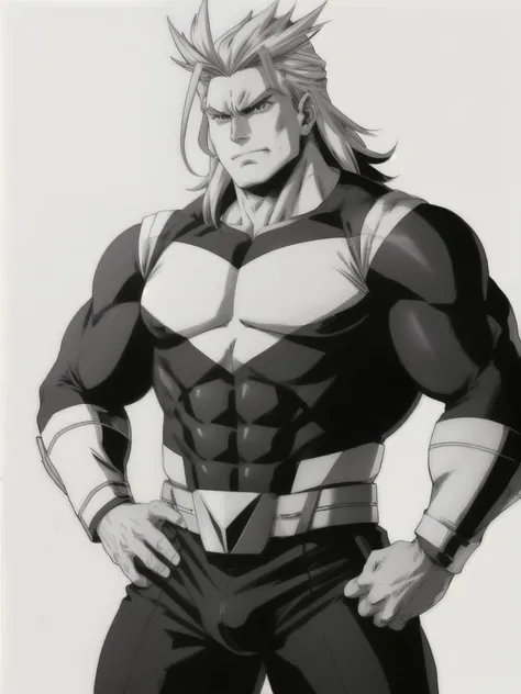 allmight, monochrome manga, hunk, crotch,