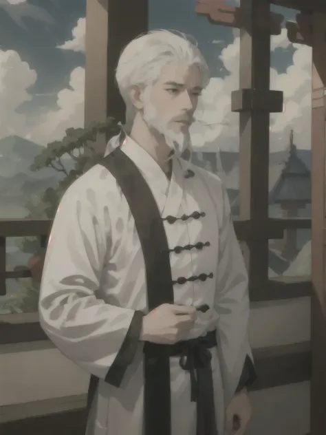 masterpiece,  best quality,   extremely detailed cg,zen atmosphere,  anime screenshots, grow beard, 1 boy,  taoist clothing,  lo...