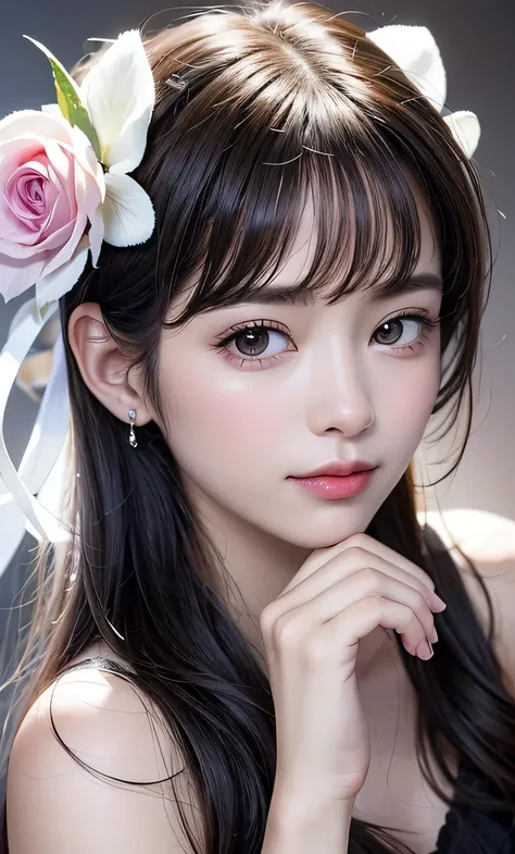 (8K, Raw photo, realistic: 1.25), Bedroom、bed、underwear、(lip gloss, eyelash, shiny face, shiny skin, highest quality, ultra high resolution, written boundary depth, chromatic aberration, caustics, wide range lighting, natural shading, K-POPアイドル) kind, View...