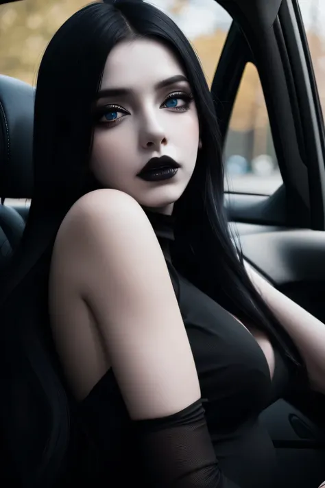 in car, sitting in car, camera far away, full body shot, closed mouth ,best quality, masterpiece, ultra high res, close up of th...