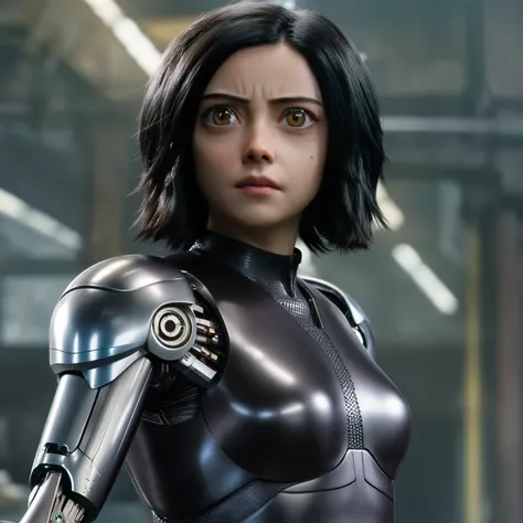 Alita battle angel, full body, mechanical body 