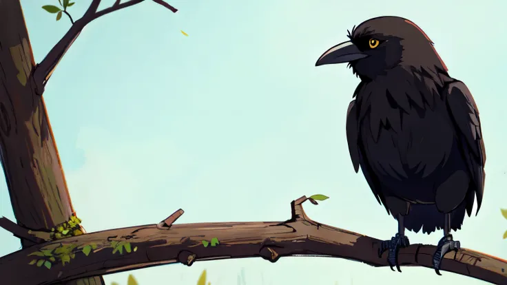 Crow sitting on a branch