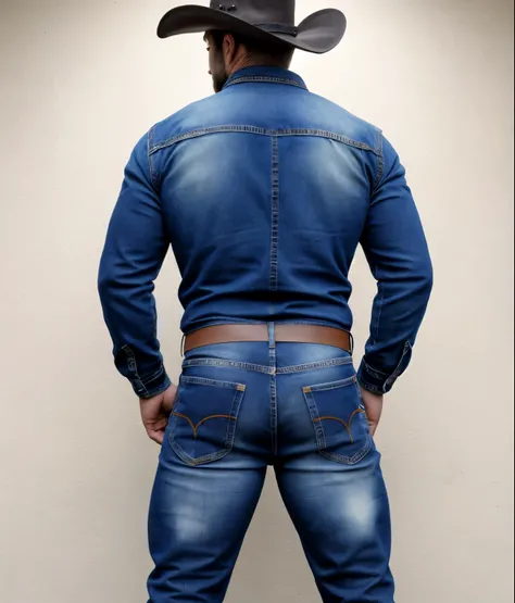 1male, vaqueros, musculoso,  rostro, realista, foto, real foto, cuerpo completo, jeans, backside