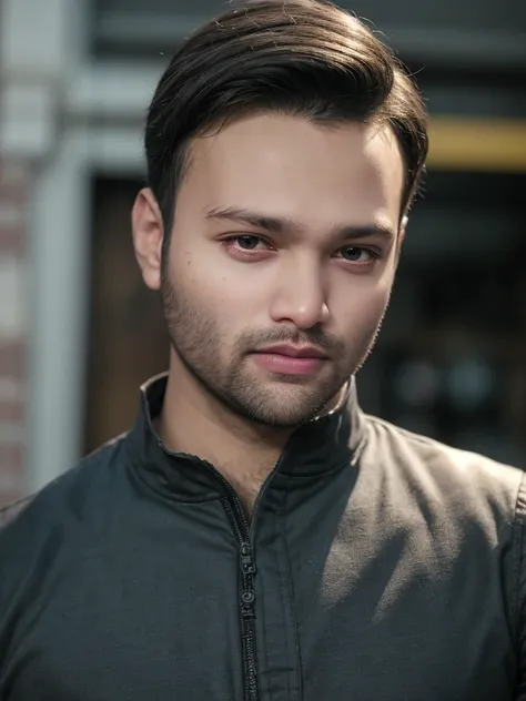 A beautiful young bearded man with highly detailed skin looking at the camera,8k,high res, soft light,no contrast,ultra realistic, photorealism.((real life photo,realistic:1.9, short beard:1)),(wearing black suits looking at right)