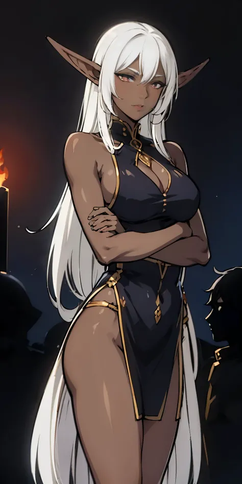 dark elf pirotess black skin white hair