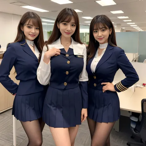 highest quality, girls, ((there are many girls beyond her)),, a row of pretty office ladies, a neat line of office ladies, offic...