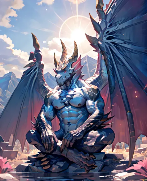 dragon,alone,paw,teeth,crawler,chest muscles, peak, teethAdult,alone,dragon tail,sit down,meditate,4K,best quality,HD,whole body,paw,naked,looking at the audience,chest muscles, pink nipples, Six-pack abs,biceps,pride,soft shadow,majestic,Detailed face,HD ...