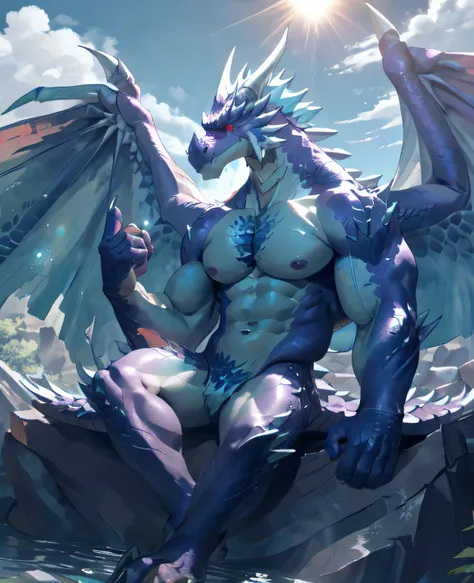 dragon,alone,paw,teeth,crawler,chest muscles, peak, teethAdult,alone,dragon tail,sit down,meditate,4K,best quality,HD,whole body,paw,naked,looking at the audience,chest muscles, pink nipples, Six-pack abs,biceps,pride,soft shadow,majestic,Detailed face,HD ...