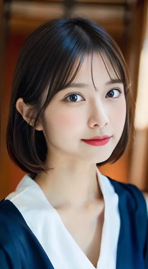 (((32ｋ,high details,high detail、masterpiece,attention to detail,Full body Esbian,solo))),Raw photo & realistic atmosphere,beautiful dark blue eyes,detailed mouth,glossy lips,fine eyebrows,Detailedly drawn eyes、Soft white skin that shines in every detail、Ve...