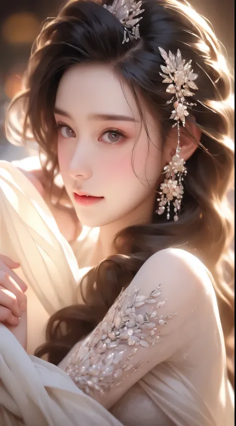 ((best quality, 8K, masterpiece :1.3)), 1 girl, Smile, whole body, face slimming, pretty Woman, (Dark brown hair), full length dress :1.1, Super detailed face, delicate eyes, double eyelids, blurred background, face slimming, City, external, street,