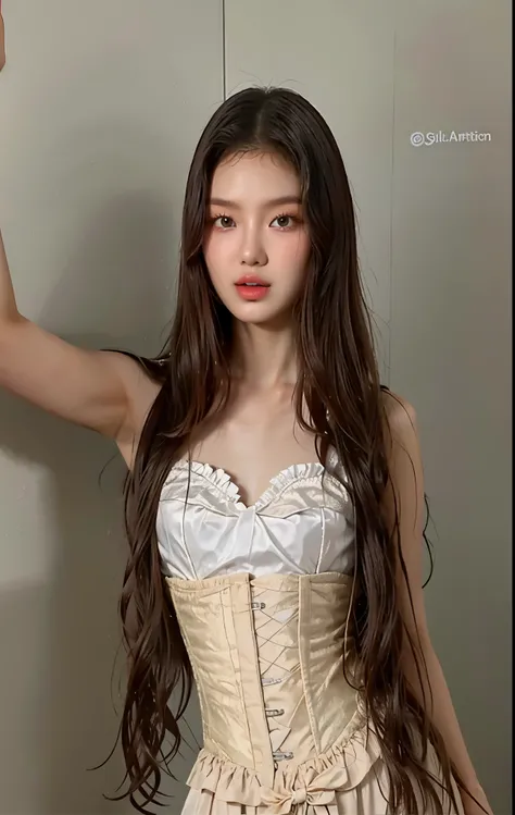 a close up of a woman in a corset posing for a picture, blackpink jennie, jaeyeon nam, ulzzang, ig model | artgerm, gongbi, jinyoung shin, lalisa manobal, gorgeous young korean woman, korean girl, photo of slim girl model, beautiful south korean woman, sex...