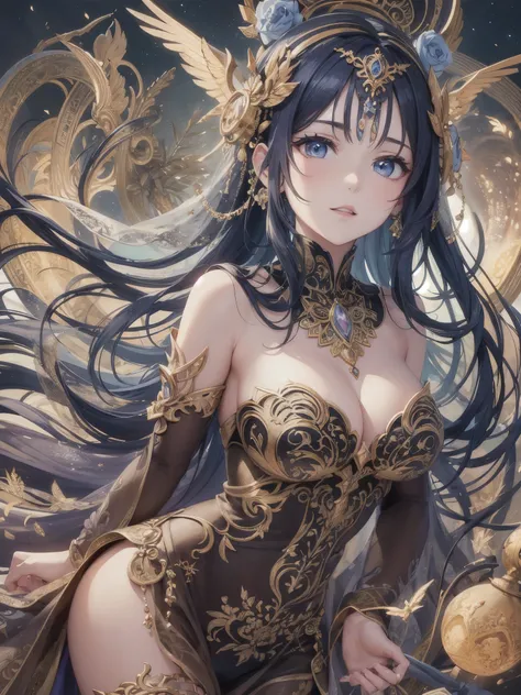 ((highest quality)),(ultra high resolution),(Super detailed),(detailed description),((best CG)),(best work of art),super precision art,amazing drawing art,(Fantasy art with intricate detail:1.5), 