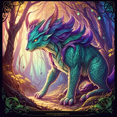 A fantasy style digital painting of a magical forest creature, magic the gathering style, highly detailed, digital painting, artstation, concept art, smooth, illustration, detailed illustration, pastel tetradic colors, magic the gathering, hearthstone, fan...