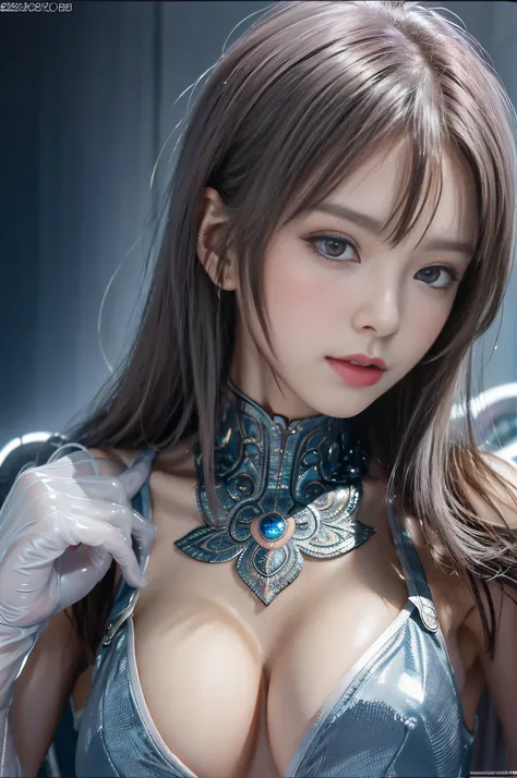 (RAW image quality), highest quality、8K masterpiece、超A high resolution、(Photoreal:1.3)、Raw photo、1 girl、silvery hair、glowing skin、1 Cyberpunk Super Beautiful Soldier、((Ultra realistic details))、cowboy shot、global illumination、Shadow、octane rendering、8K、sup...