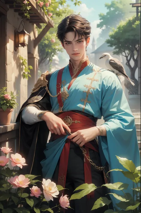 (masterpiece, top quality, best quality, official art, beautiful and aesthetic:1.2), boy, handsome, extreme detailed faces, (fra...