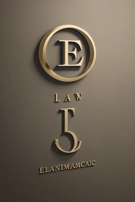 Create an elegant and sophisticated logo for a law firm named Elaine Demuner Advocacia. The logo should incorporate a legal symbol, rendered in 3D, with muted colors. Ensure that there are no duplicated or missing letters in the design.