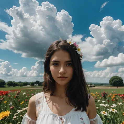 Photos with clouds  and flowers 