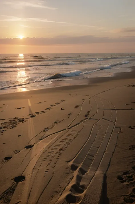 Coucher du soleil sur la plage du Touquet Paris plage 