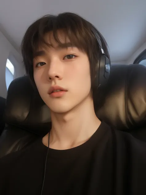 Hombre arafed con auriculares sentado en una silla, Hong June Hyung, jinyoung shin, Jung Jaehyun, kim taejin, hyung tae, foto de perfil en la cabeza, pintar ulzzang, contraction serpentine / jugador ludwig, kim doyoung, steven jung, foto de perfil 1024px, ...