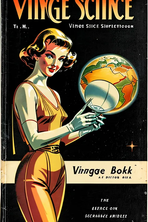 Illustration for the cover of a retro style Science Fiction book (((Vintage)))