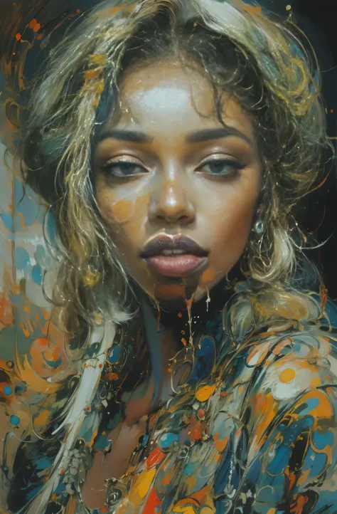 Beautiful Black Woman Painting, pretty much beautiful face, hip hop, soulful, Ultra-detailed paintings inspired by WLOP, Trends on ArtStation, fantasy art, complicated fuss, art of wallop, wallop art, WLOP |, wallop style, beautiful character drawings, Wlo...