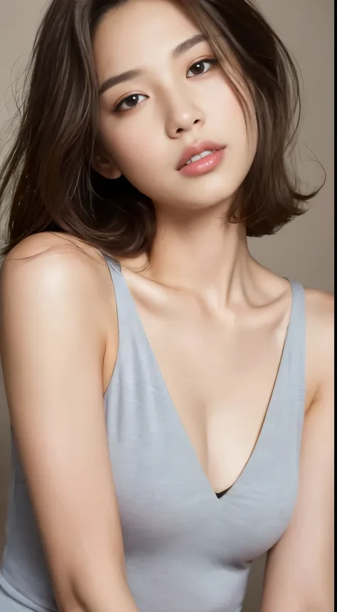 ((highest quality, 8K, masterpiece:1.3)), concentrate: 1.2, perfect body beauty: 1.4, buttocks: 1.2, layered haircut, Highly detailed face and skin texture, delicate eyes, double eyelid, whitened skin, long brown hair、slim、thin、model body shape