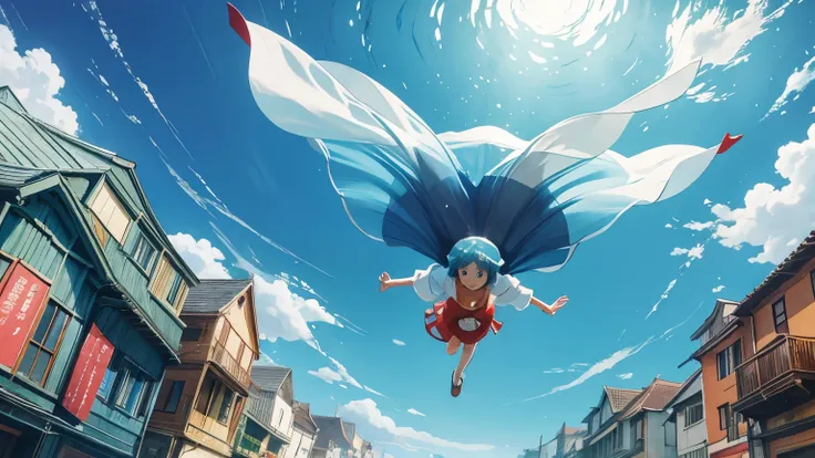 Ghibli Painting Wind, Water City, Glass Ceiling, High Definition, Ponyo