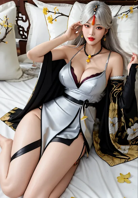 anime style, (masterpiece:1.35),(bestquality:1.4), 8k,ultra-detailed, photography, (ultra-realistic:1.4), film grain, Fujifilm XT3, female focus, mature female, (sexy Asian female:1.45), adult, looking at viewer, bare shoulders, blush, open mouth, fresh li...