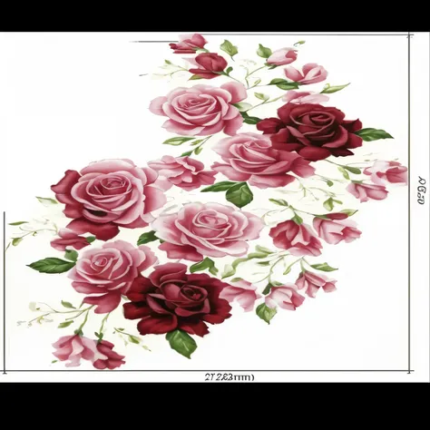 a close up of a painting of flowers on a white background, floral!, floral design, detailed flowers, rosses, flowers!!!!, with colored flowers, elegant flowers, flowery, pink flowers, flowers and blossoms, roses, blooming flowers, translucent roses ornate,...