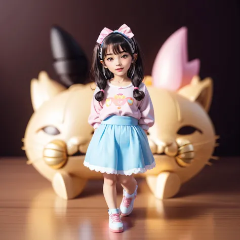 super cute girl, full body, Yume Kawaii Hair Accessories Pop Mart Blind Box, IP design, Clean and bright background 3D rendering, OC rendering, 8K, soft focus, Fine glossy super detail --ar 3:6 50 --q 2 --niji 5 --style expressive --s 2