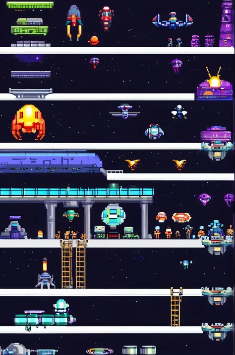 Pixel Game Scenes、Retro Arcade Games、Game bench、Arcade game consoles、pixel art、Shooter、Sci-fi shooter、spaceships、Enemy giant spaceships、laser beam、bomb、Countless beams、Scrolling shooter、Medium Boss Battle、Bullet Strike、Twinbee、Invaders Game、gladius、cosmic ...