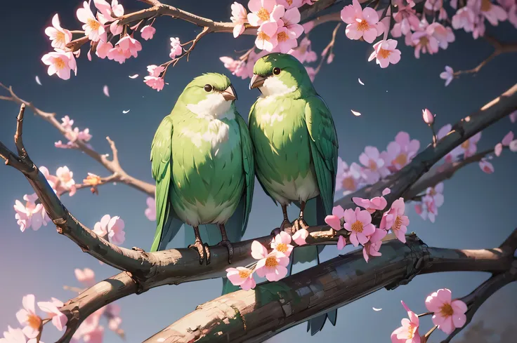 There is a bird sitting on a branch with flowers and leaves, The art of math by Galen Dara, ZBrush Central Competition Champion, The art of math, highly detailed The art of math, complex digital painting, extremely detailed The art of math, highly detailed...