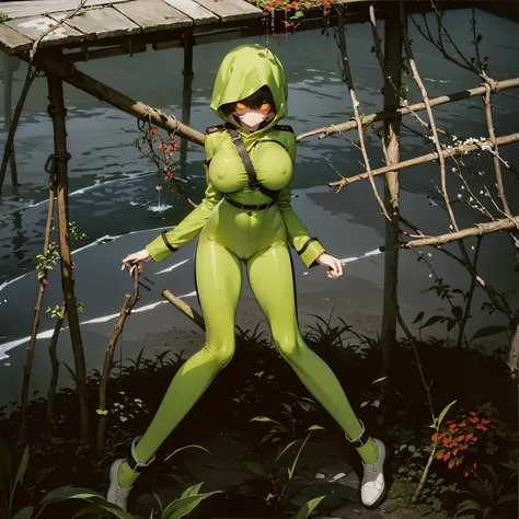 (solo cute girl standing in trench:1.3), (light brown hair:1.2) , (very long legs), (skinny long legs), (very short torso), BREAK, (open legs:1.2), tiptoe, pigeon toed, BREAK, (bursting unaligned large breasts:1.2), perky breasts, thin waist, BREAK, (dark ...