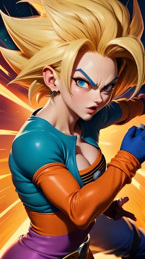 Drawing android 18 vs vegeta . Dragon Ball z.cool .