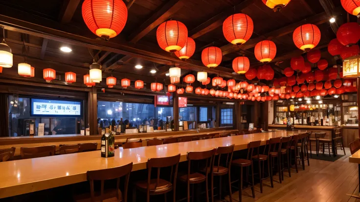 Japanese drinking district、Many red lanterns