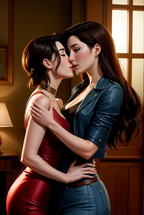 jaime murray and allison scagliotti, lesbian, touching, kissing, fondling