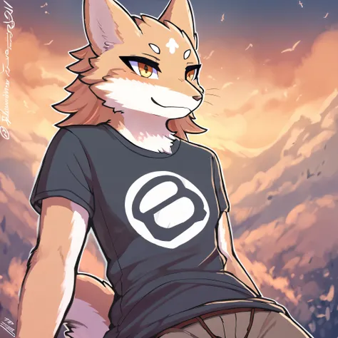 top quality, best quality, rzminjourney, vector-art, High-quality illustrations, masterpiece)(kemono, furry anthro)logo mark, round, T-shirt design,