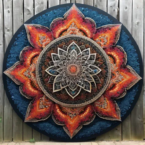 giant geometric shape, mandala art,