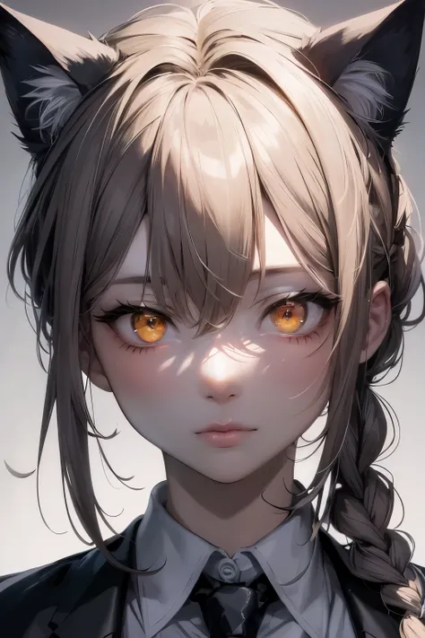 anime girl with long hair and cat ears wearing a tie, stunning anime face portrait, beautiful anime face, detailed portrait of anime girl, beautiful anime portrait, portrait anime girl, portrait of an anime girl, detailed digital anime art, beautiful anime...