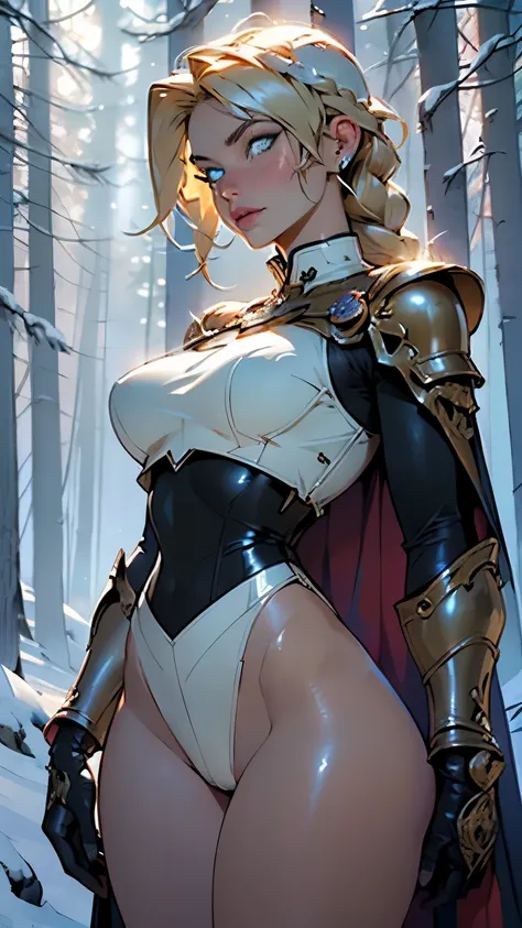 ((Jeanne dArc)),Joan of Arc,girl,1girl,(((16 years old))),(large breasts:1.2),(((single braid, blonde))),((blue_eyes:1.5)),intricate eyes,beautiful detailed eyes,symmetrical eyes,Big eyes:1.5,((fat)),(((lustrous skin:1.5,bright skin: 1.5,skin tanned,shiny ...