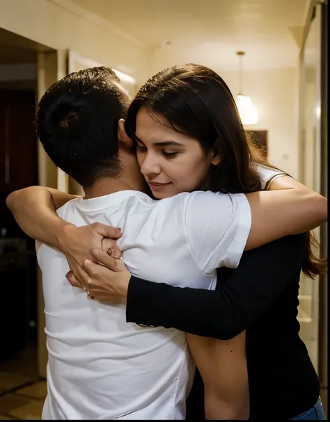 Jaqueline Olrich hugging her father Gilberto Seriaco Ribeiro 