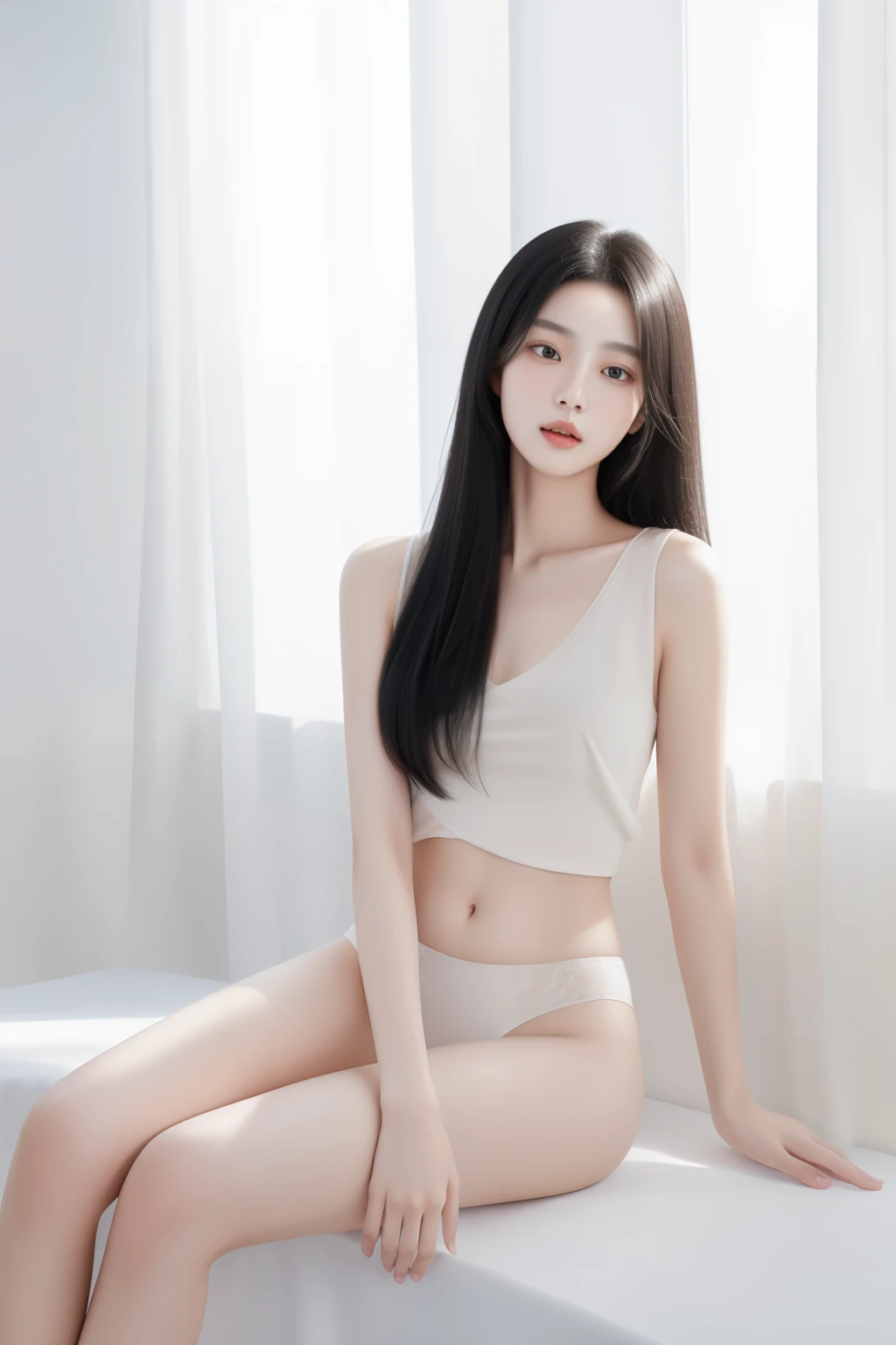 Meng Bo, a captivating 1 girl with flowing black hair, is portrayed alone in a mesmerizing portrait shoot. The image, shot in ultra high definition with the utmost attention to detail, captures every intricate strand of her lustrous long hair. Her upper bo...